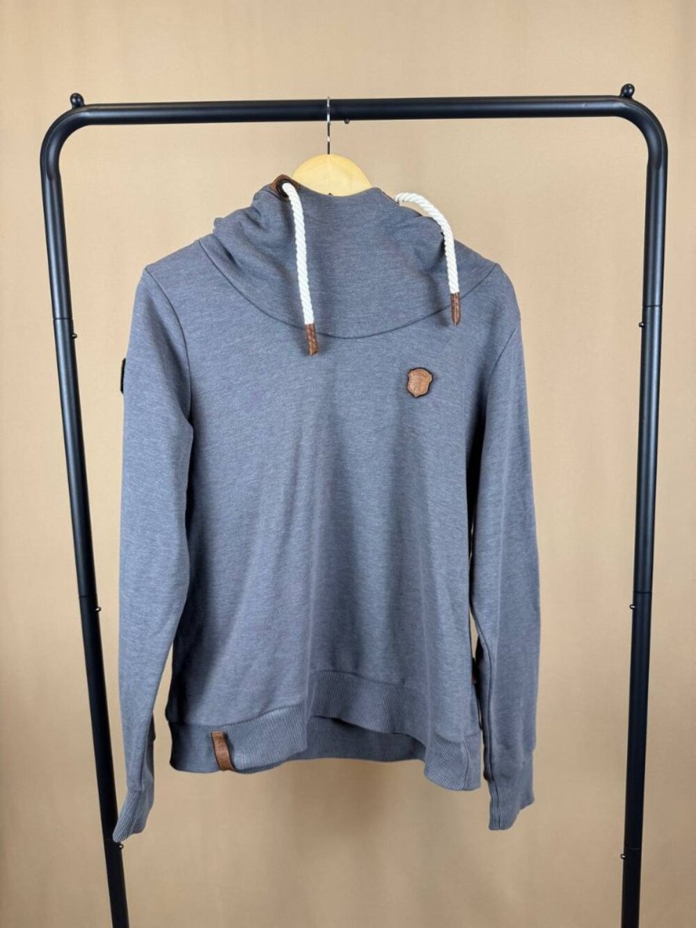 Naketano Gray Cowl Neck Pullover Hoodie Women’s Size XXL